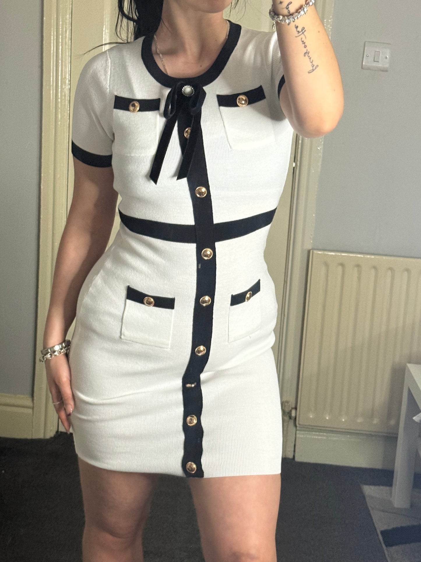 Black & white bow dress