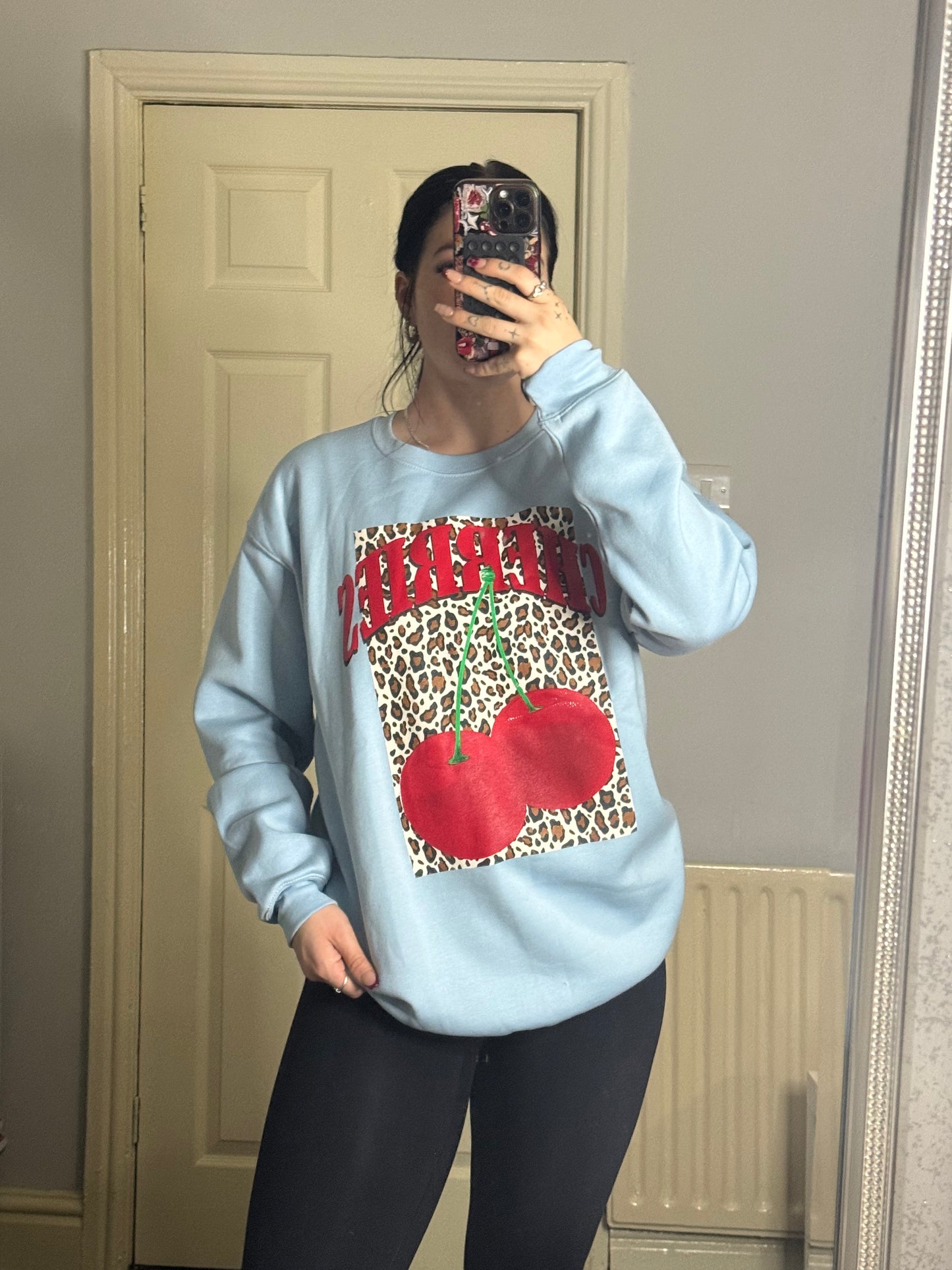 Leopard cherry jumper