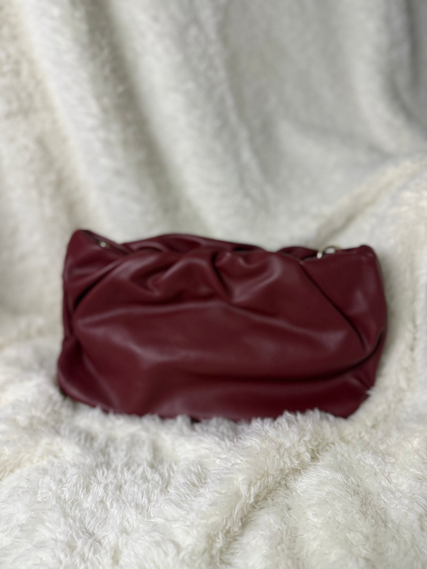 Ruched gold chain bag