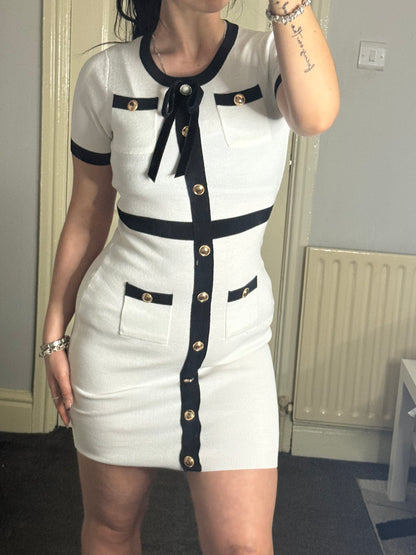 Black & white bow dress