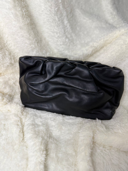 Ruched gold chain bag