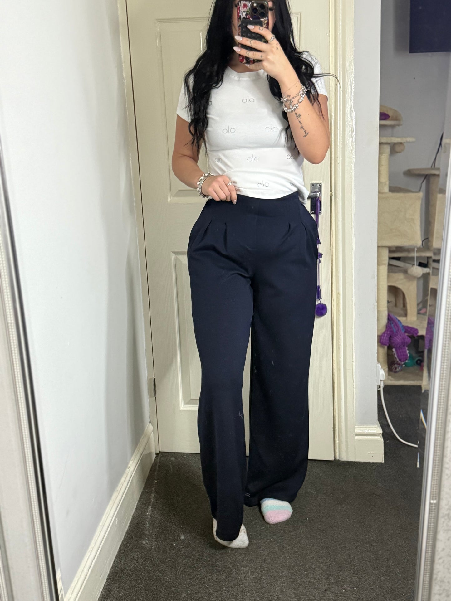 Smart flared trouser-jogger material