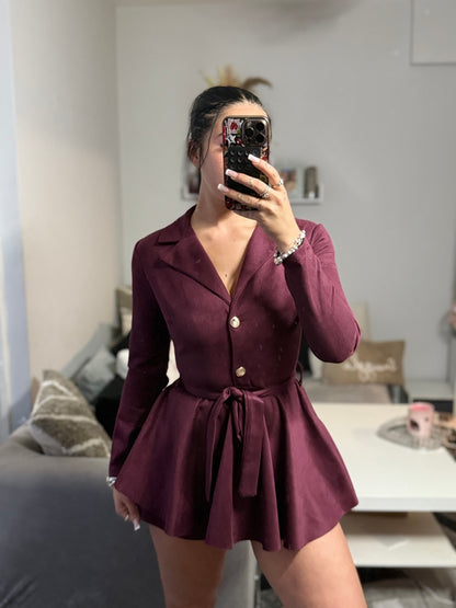 Suede Burgundy dress