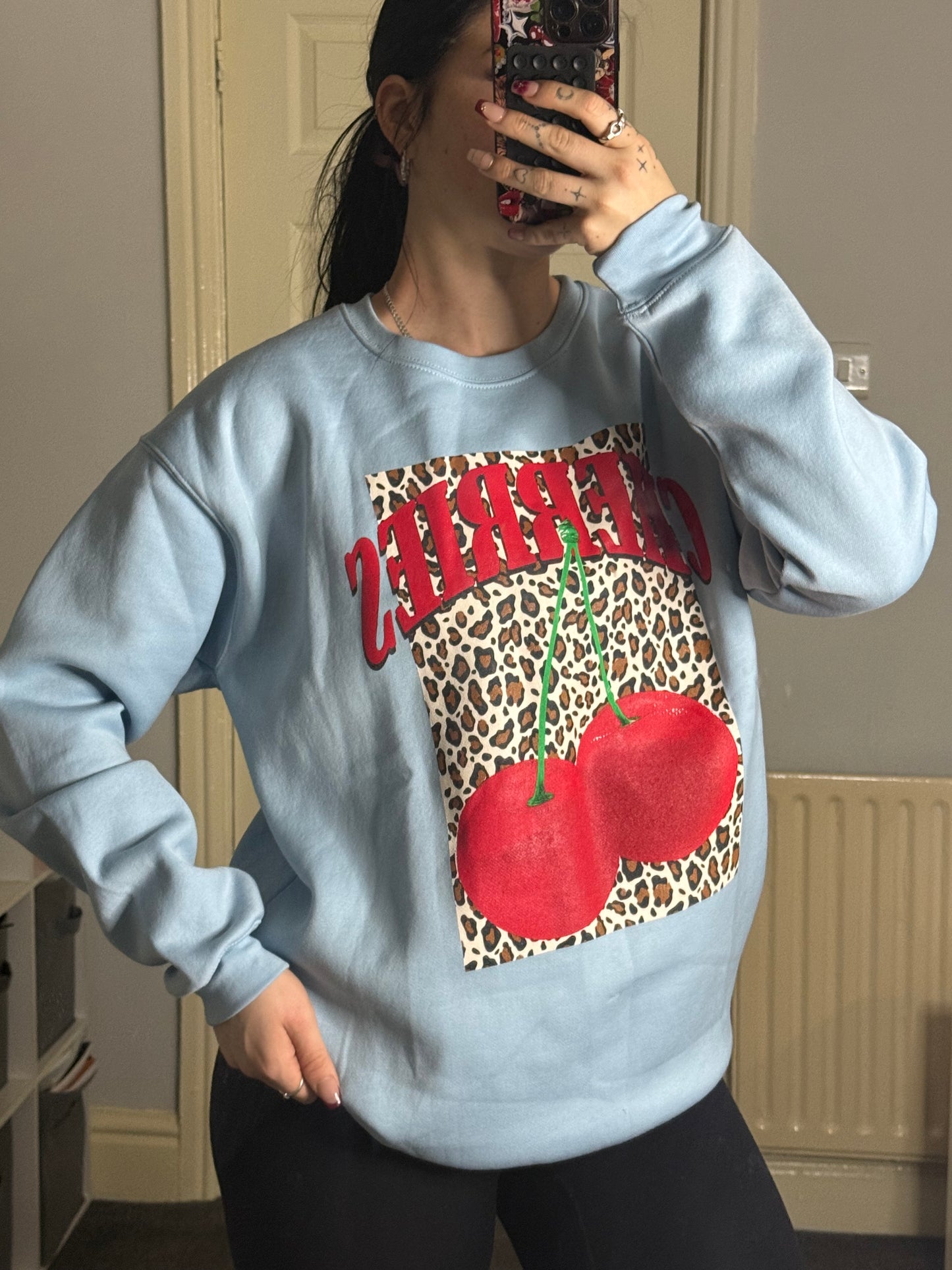 Leopard cherry jumper