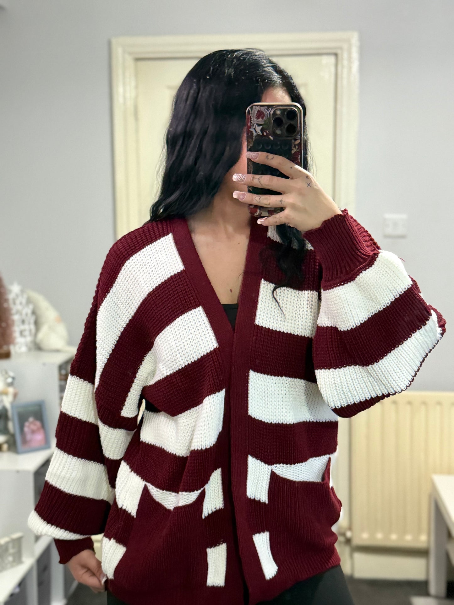 Stripe cozy cardigan