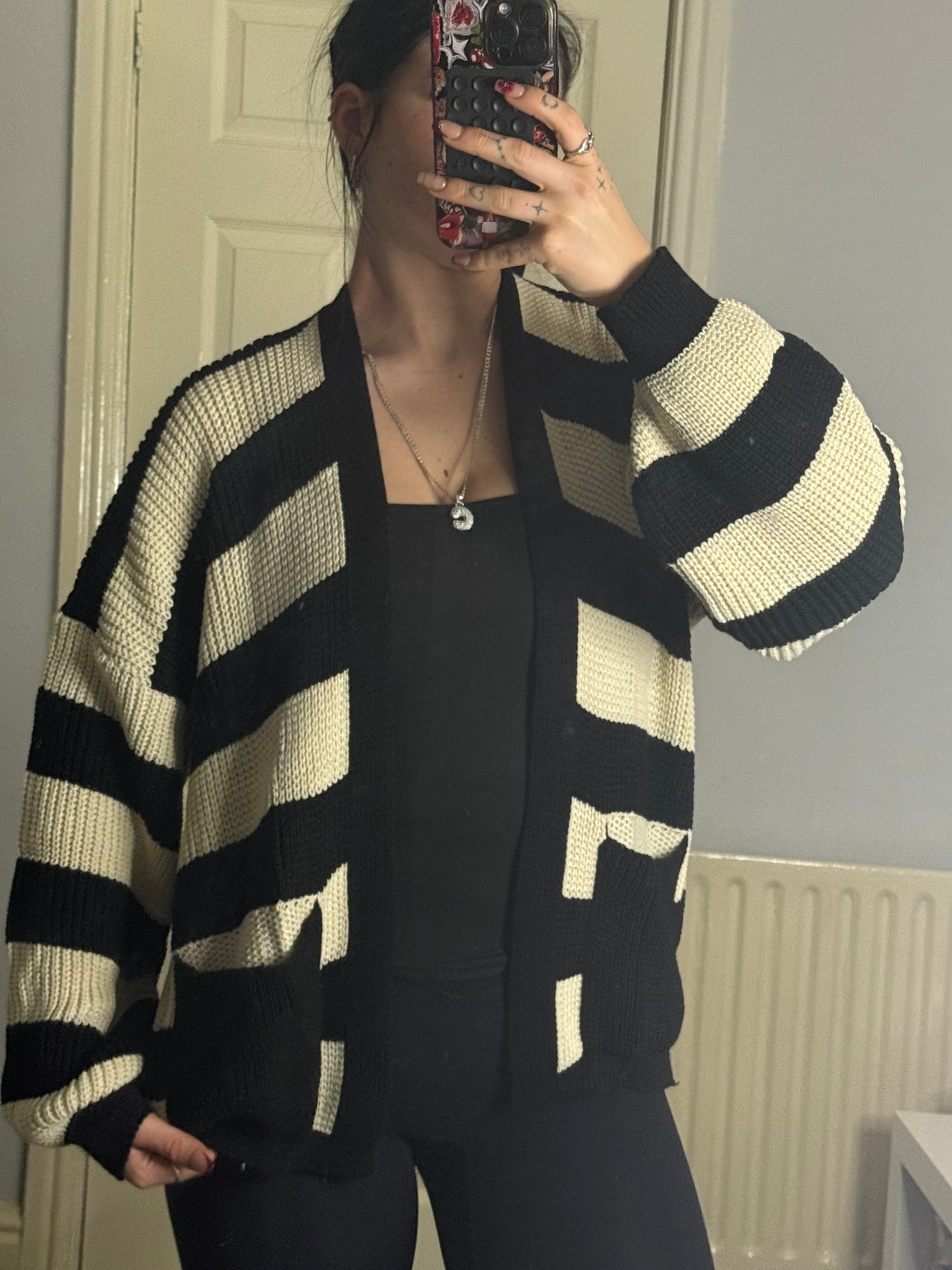 Stripe cozy cardigan