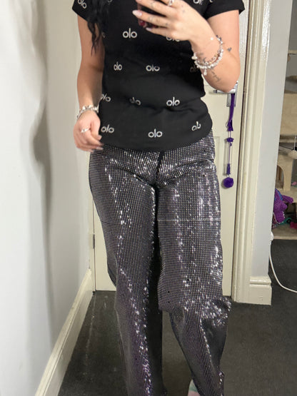 Black rhinestone jeans✨