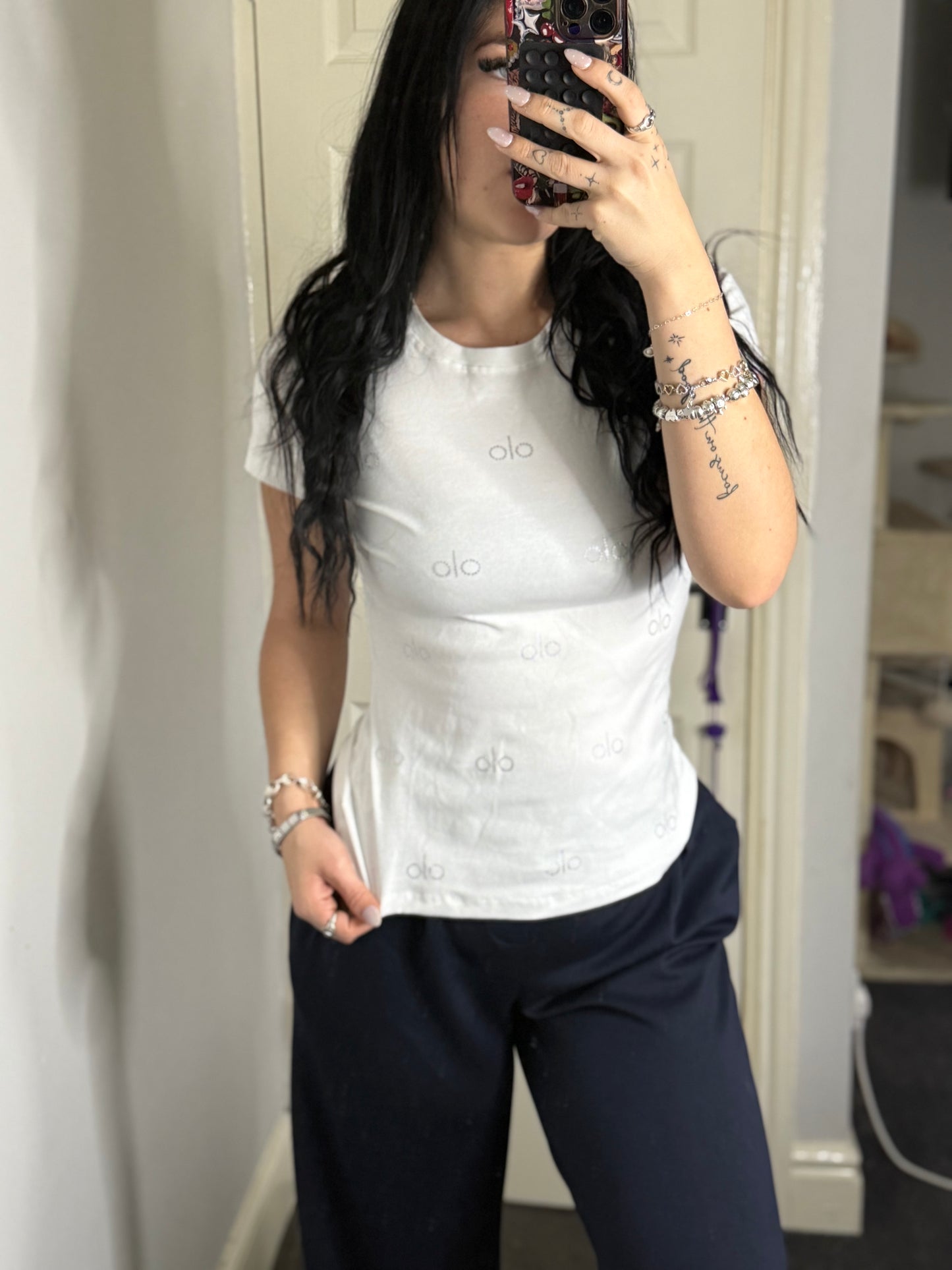 Olo studded diamanté t shirt