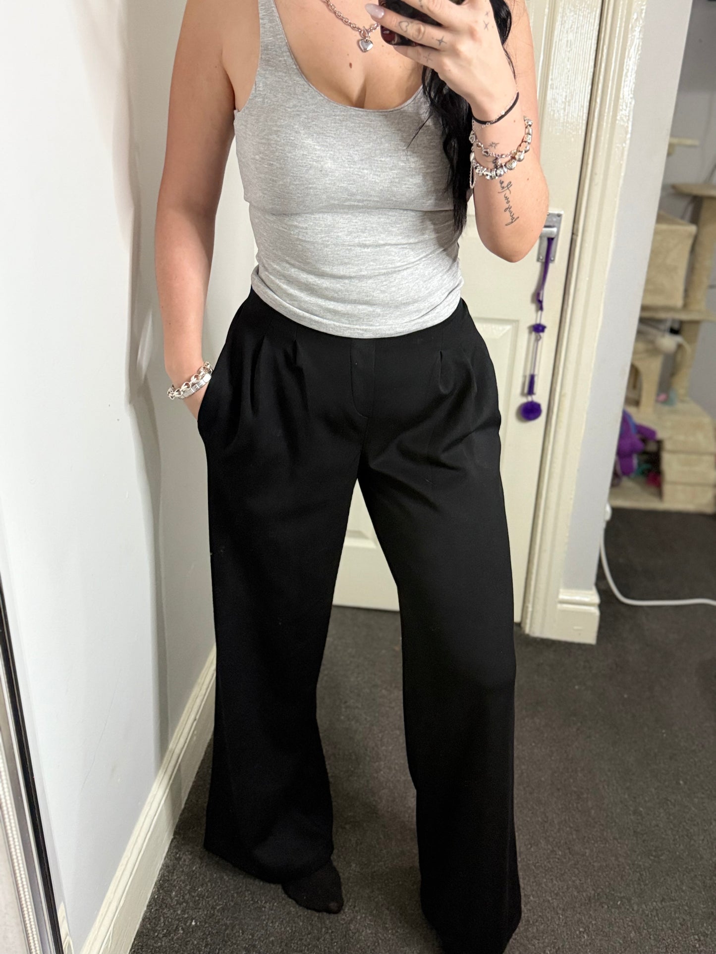Smart flared trouser-jogger material