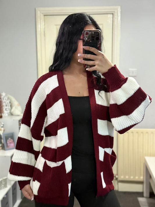 Stripe cozy cardigan