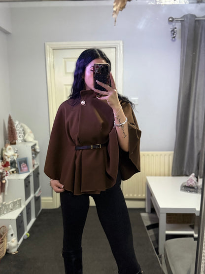 Super soft belted poncho
