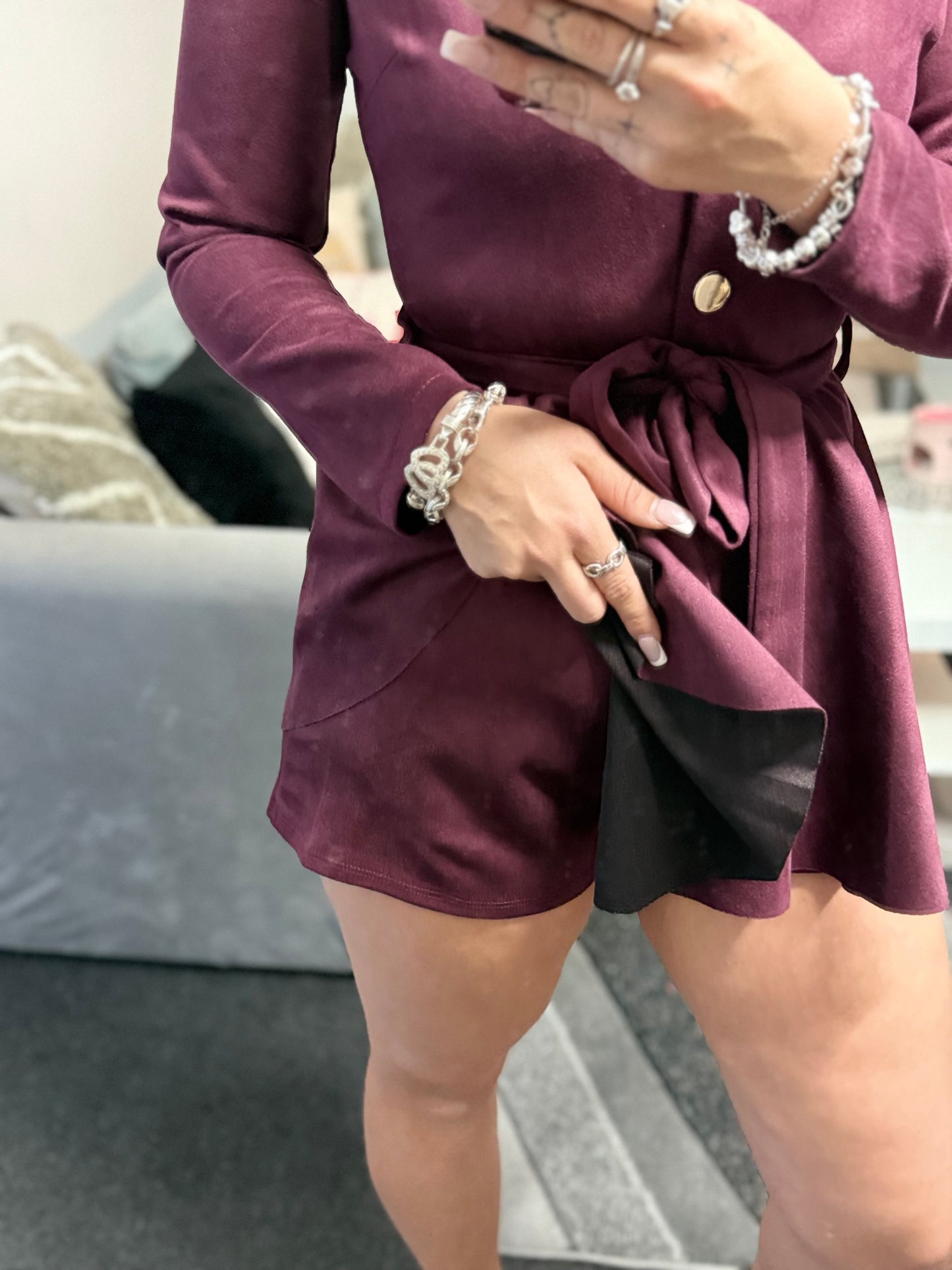 Suede Burgundy dress