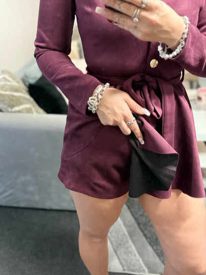 Suede Burgundy dress