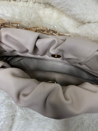 Ruched gold chain bag