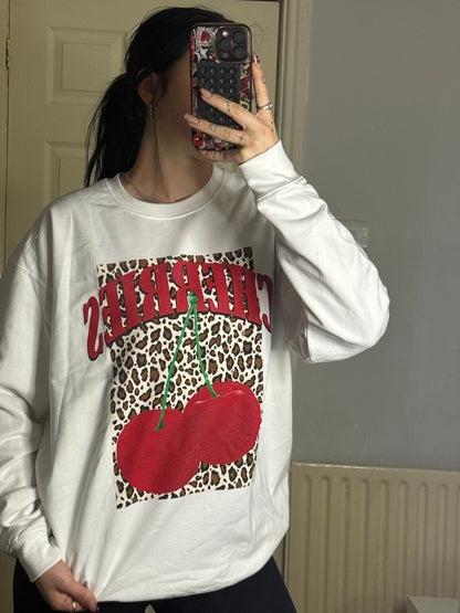Leopard cherry jumper