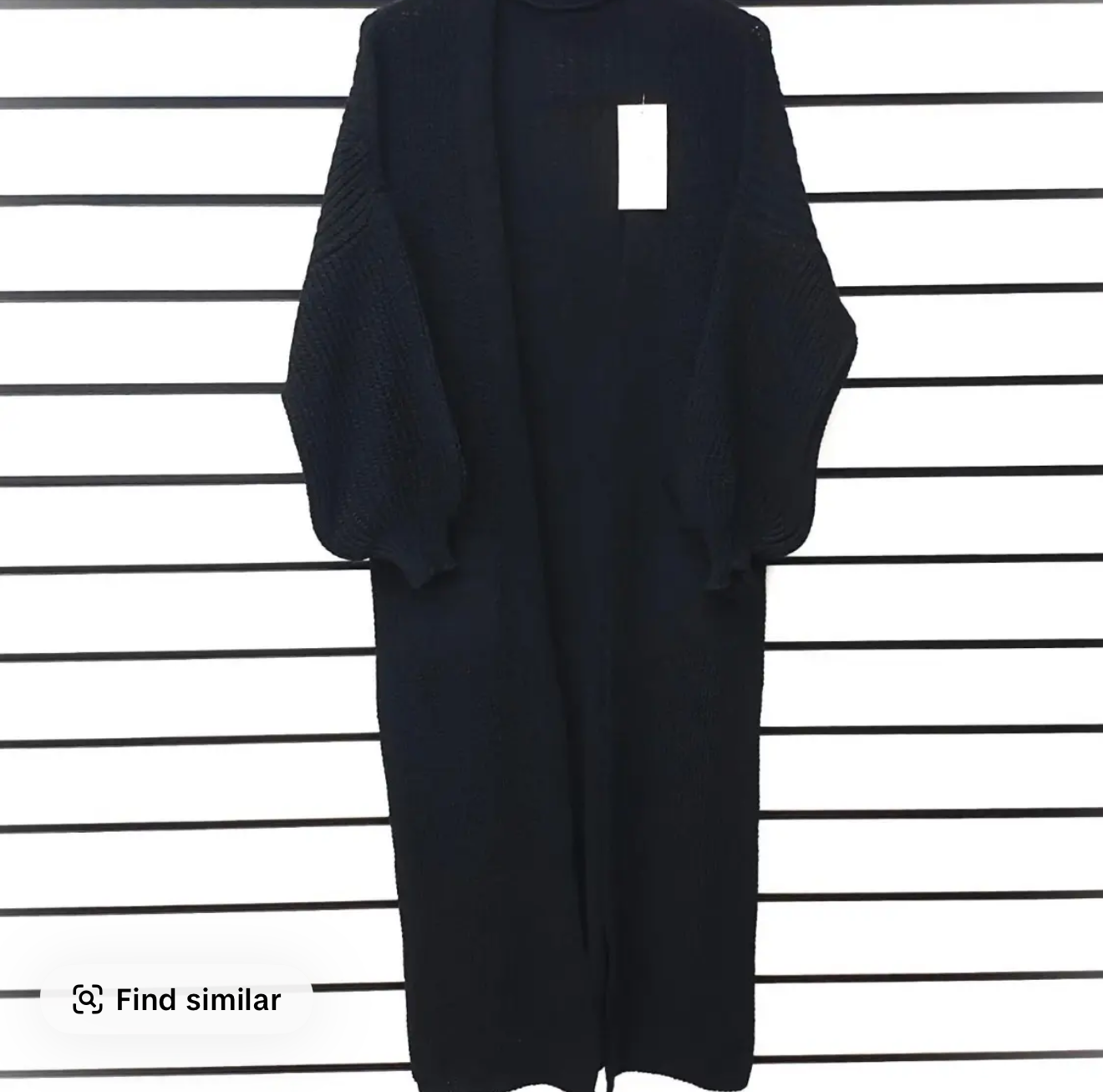 Long knitted ballon sleeve cardigan