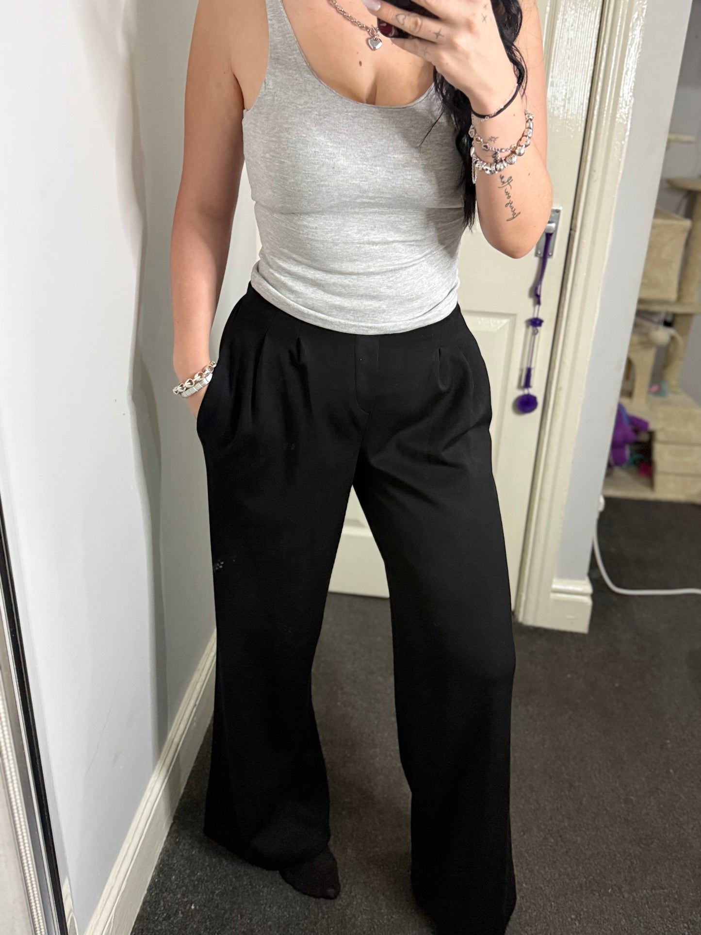 Smart flared trouser-jogger material
