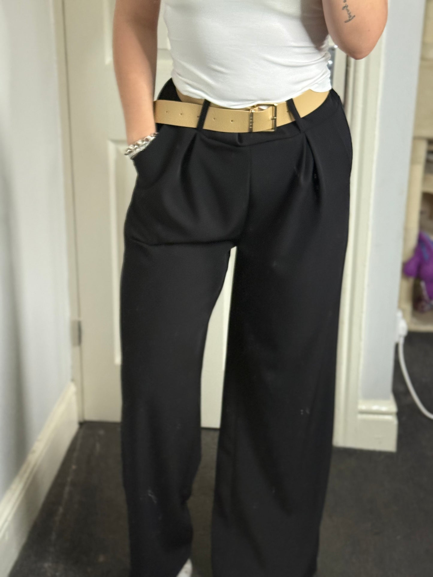 Smart flare trouser with belt