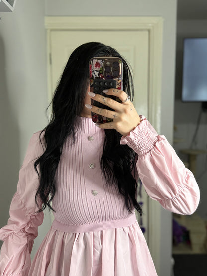 Ribbed knit peplum blouse