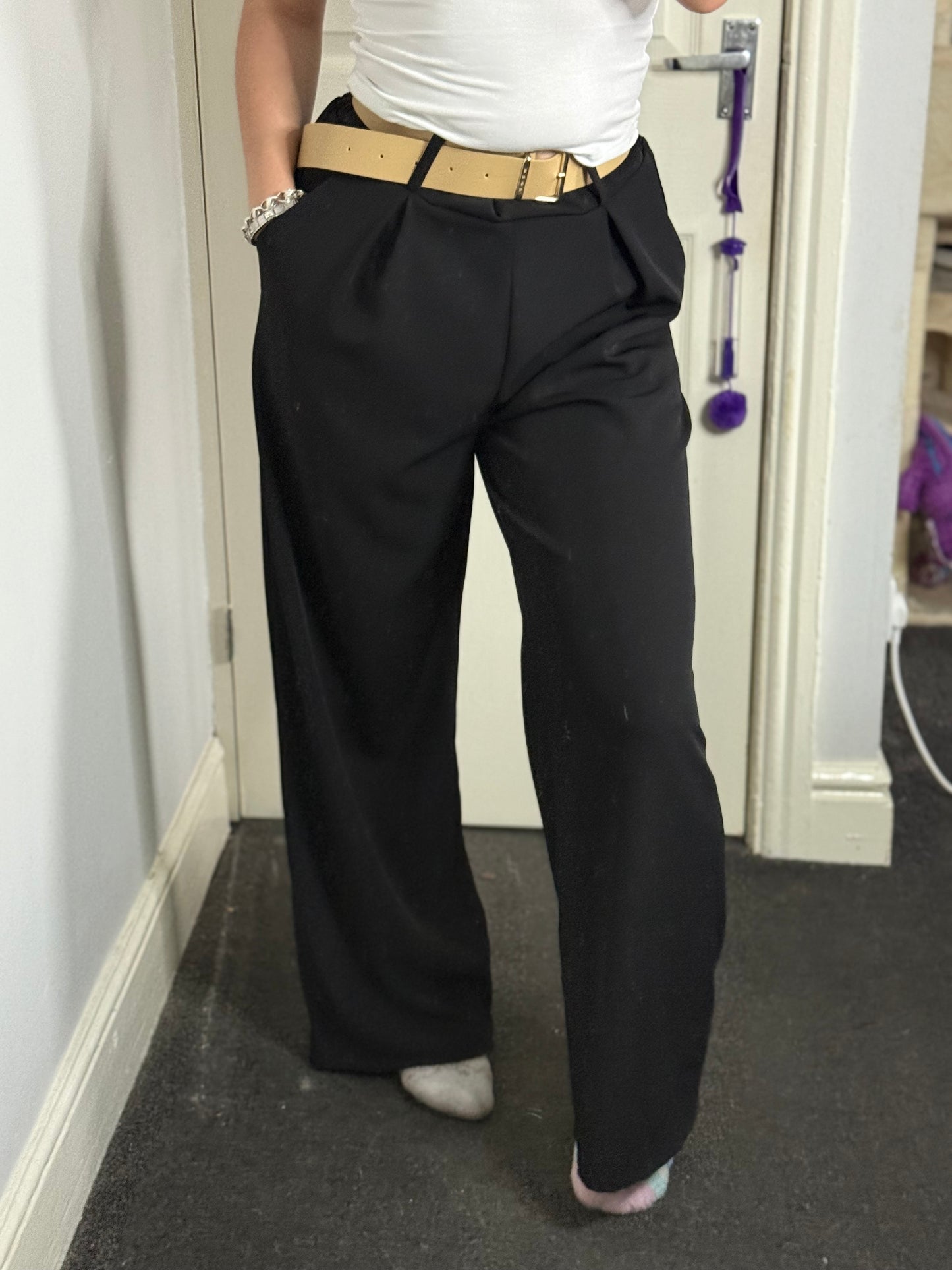 Smart flare trouser with belt