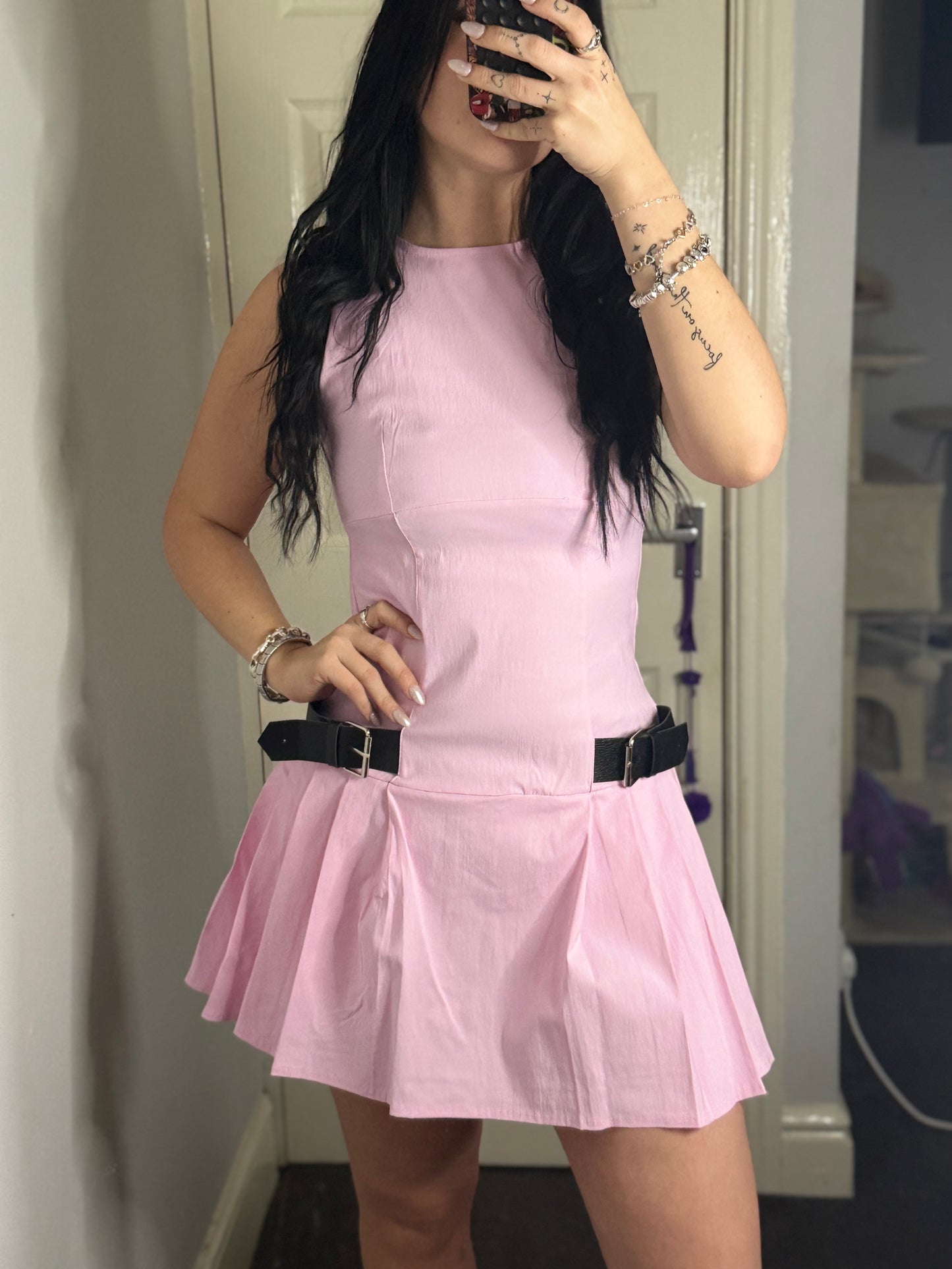 Pastel belt detailed skort