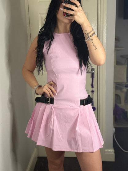 Pastel belt detailed skort