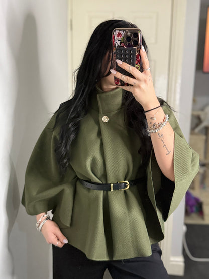 Super soft belted poncho