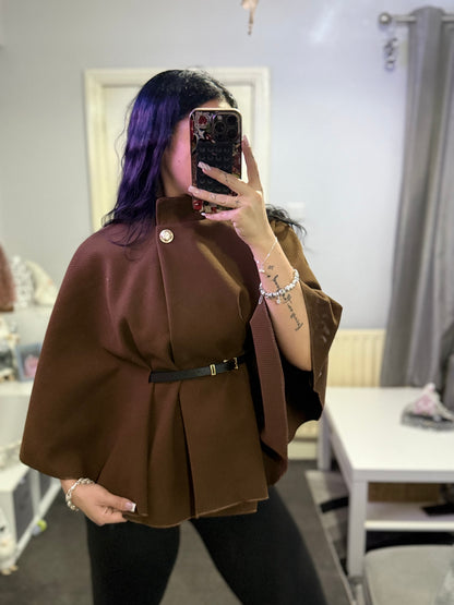 Super soft belted poncho
