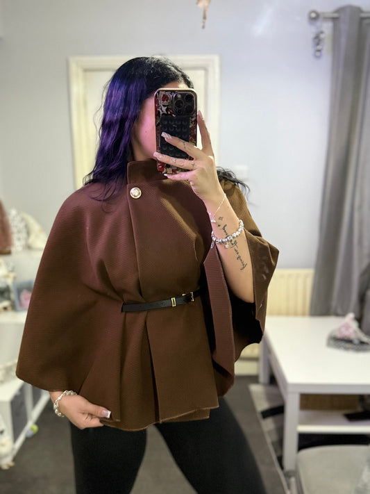 Super soft belted poncho