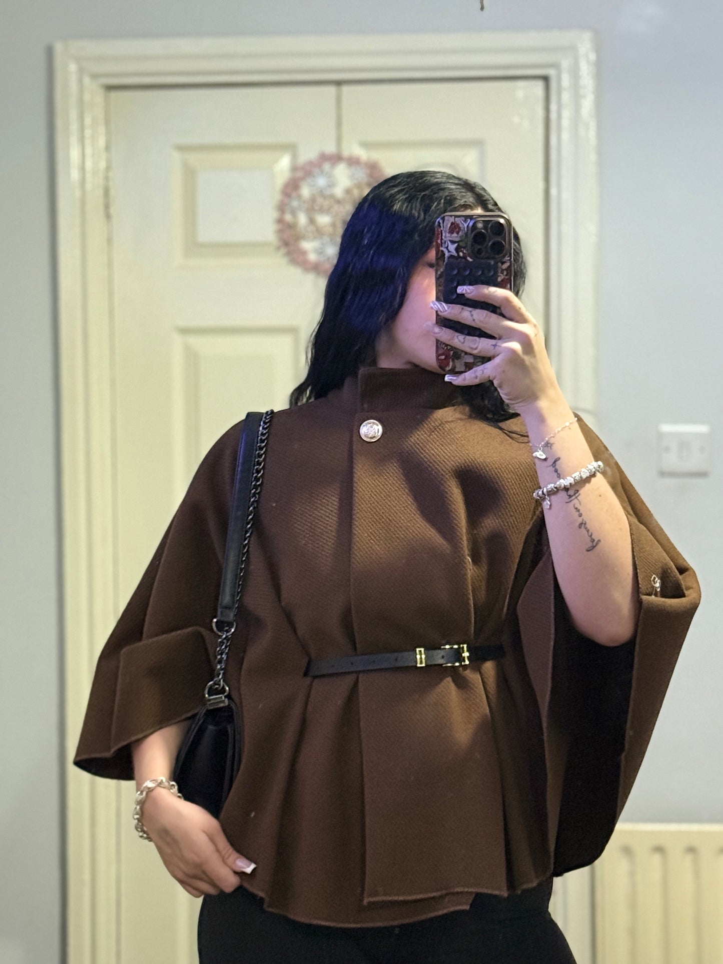 Super soft belted poncho