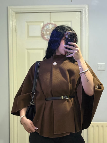 Super soft belted poncho