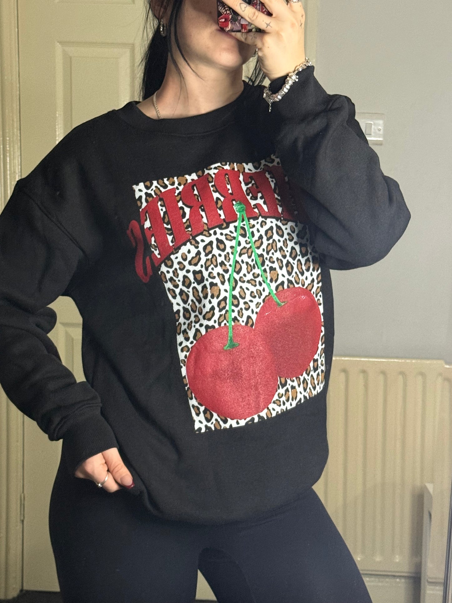 Leopard cherry jumper