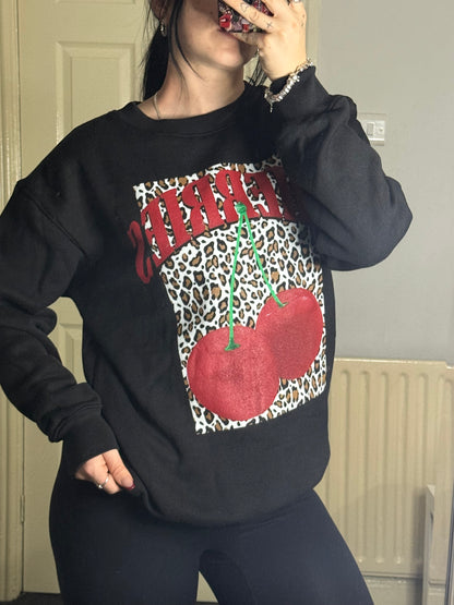 Leopard cherry jumper