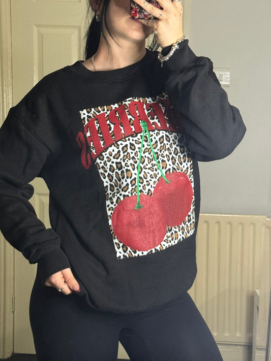 Leopard cherry jumper