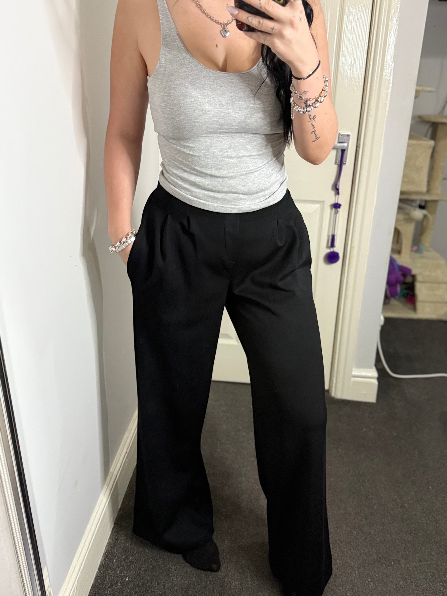 Smart flared trouser-jogger material