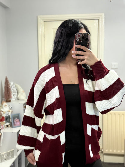 Stripe cozy cardigan