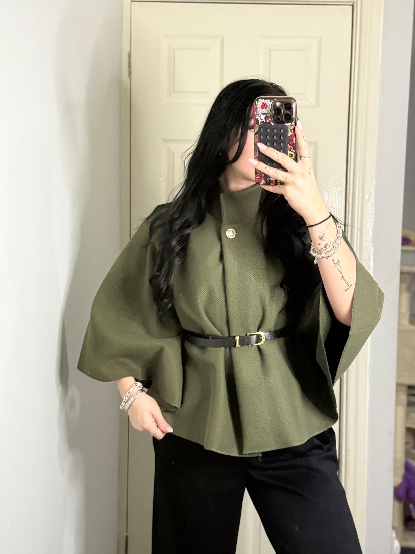 Super soft belted poncho