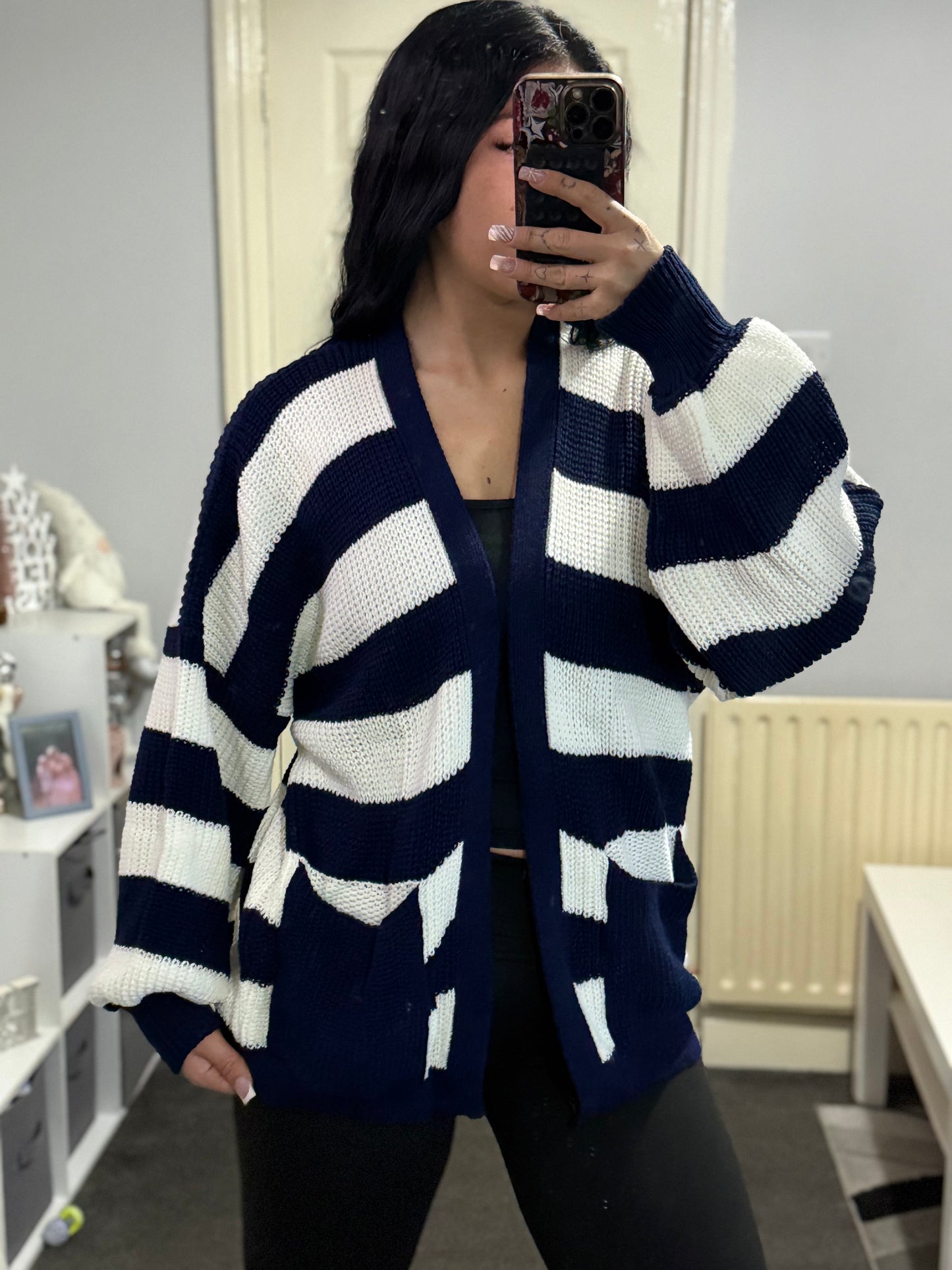 Stripe cozy cardigan