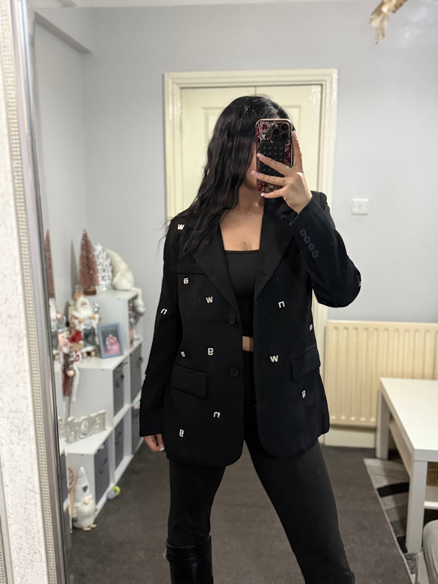 Diamante studded blazer ￼
