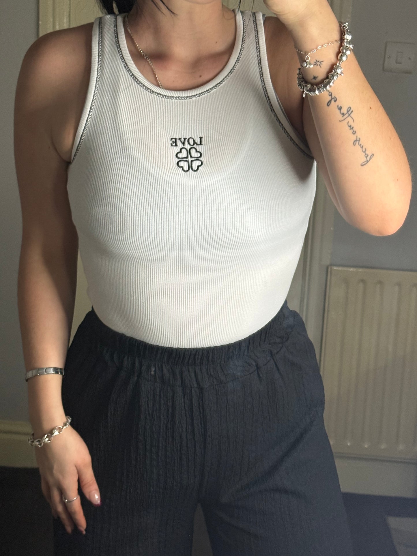 Ribbed love bodysuit