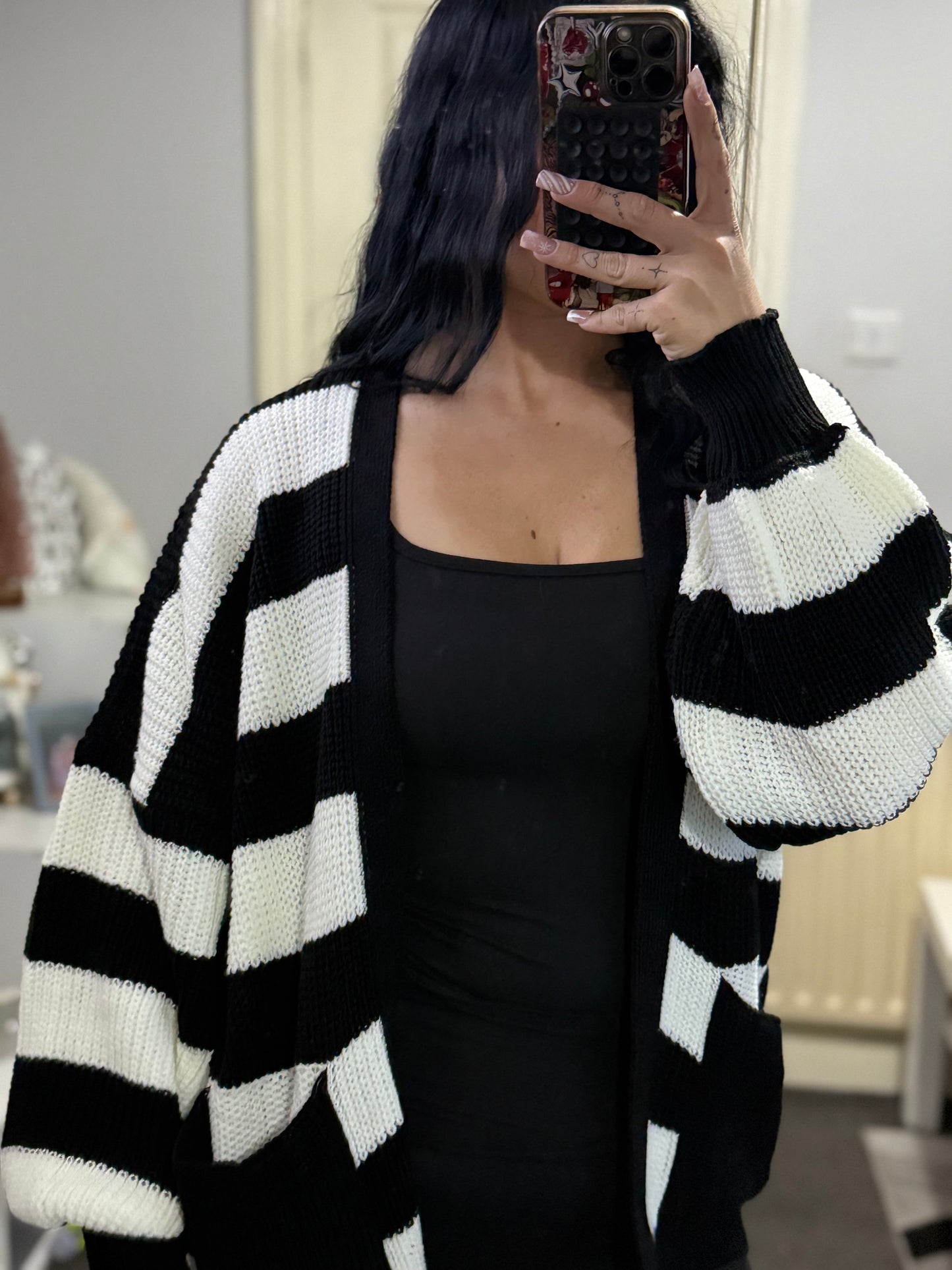 Stripe cozy cardigan