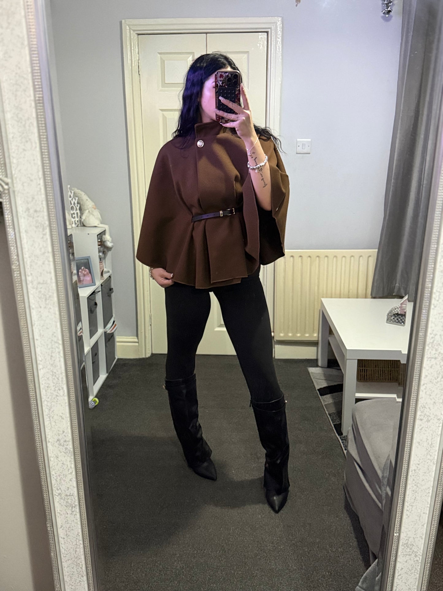 Super soft belted poncho