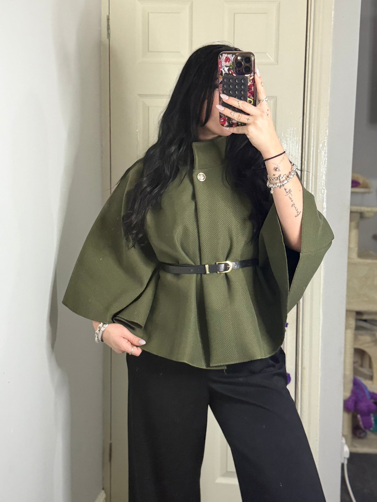 Super soft belted poncho
