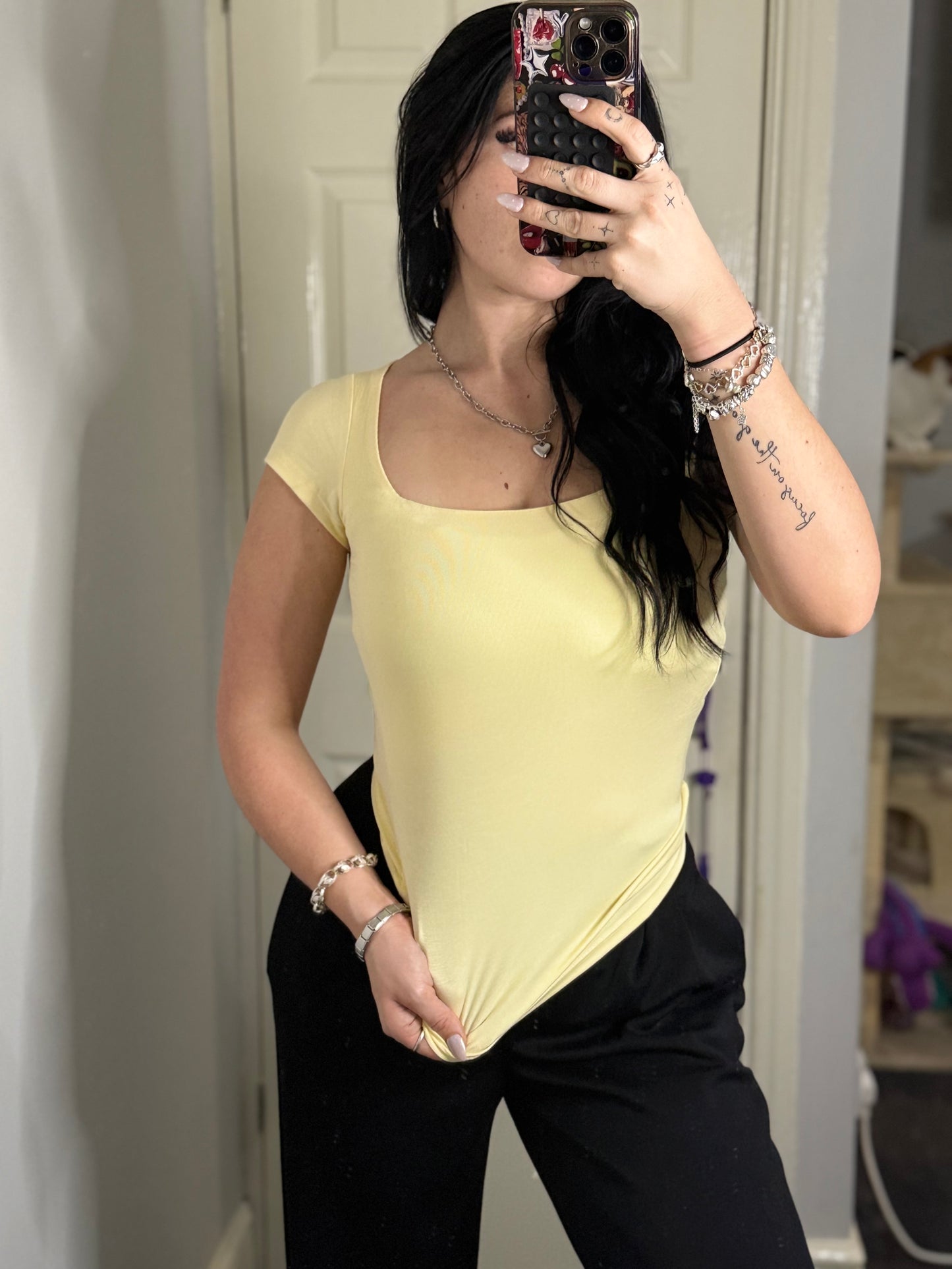 Square neck top