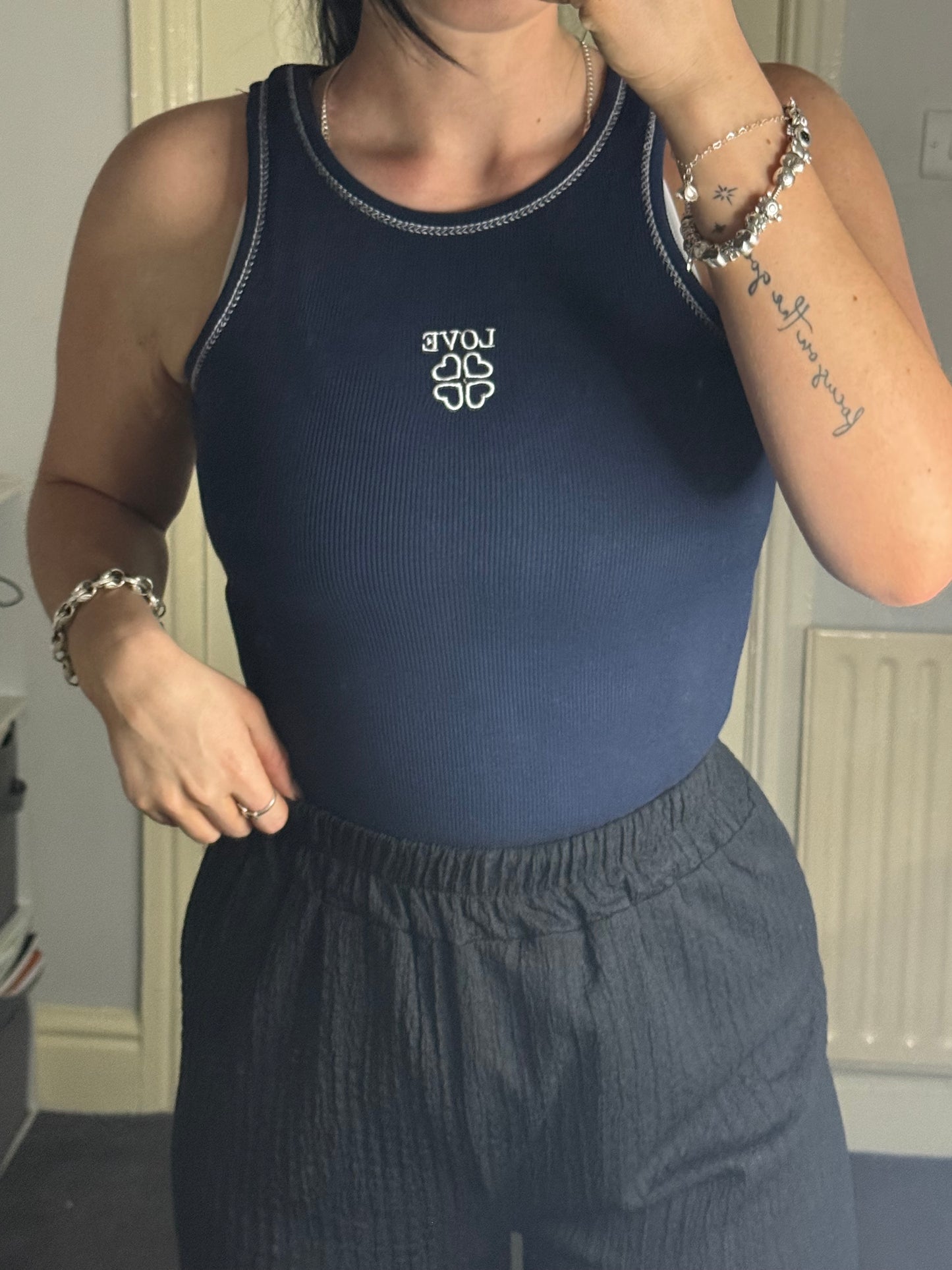 Ribbed love bodysuit