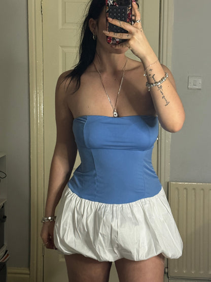 Puff bottom mini dress