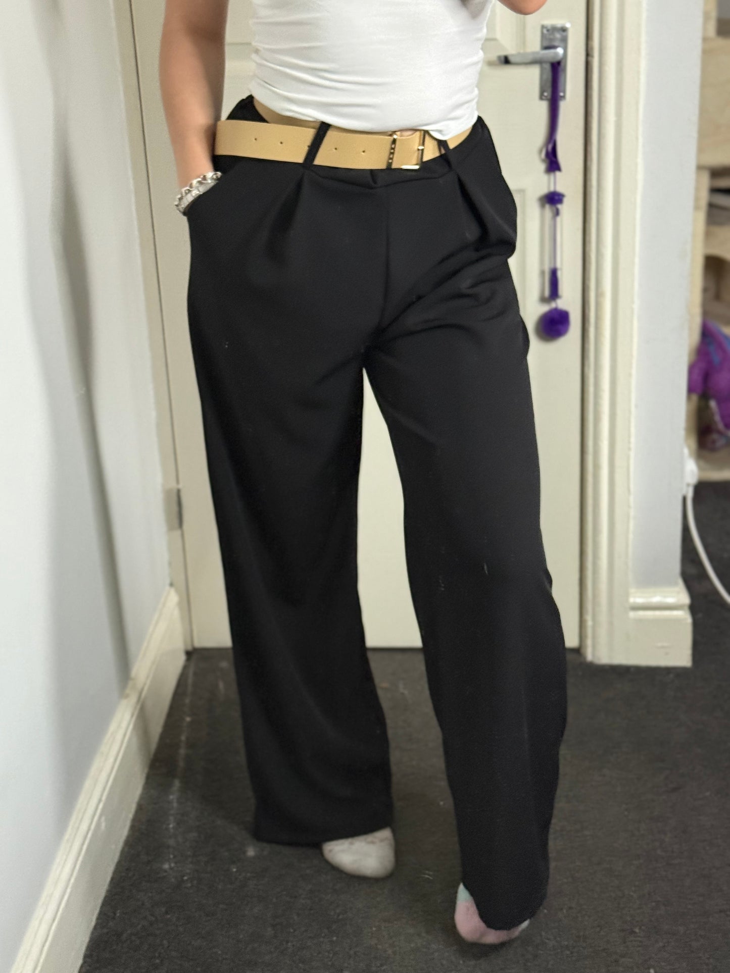 Smart flare trouser with belt