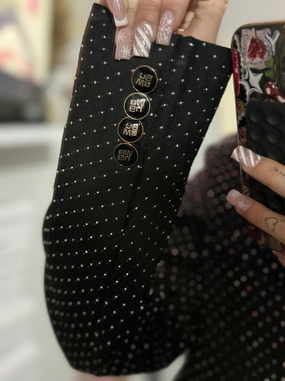 Glitter crop blazer