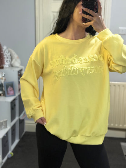 Peace before everything jumper