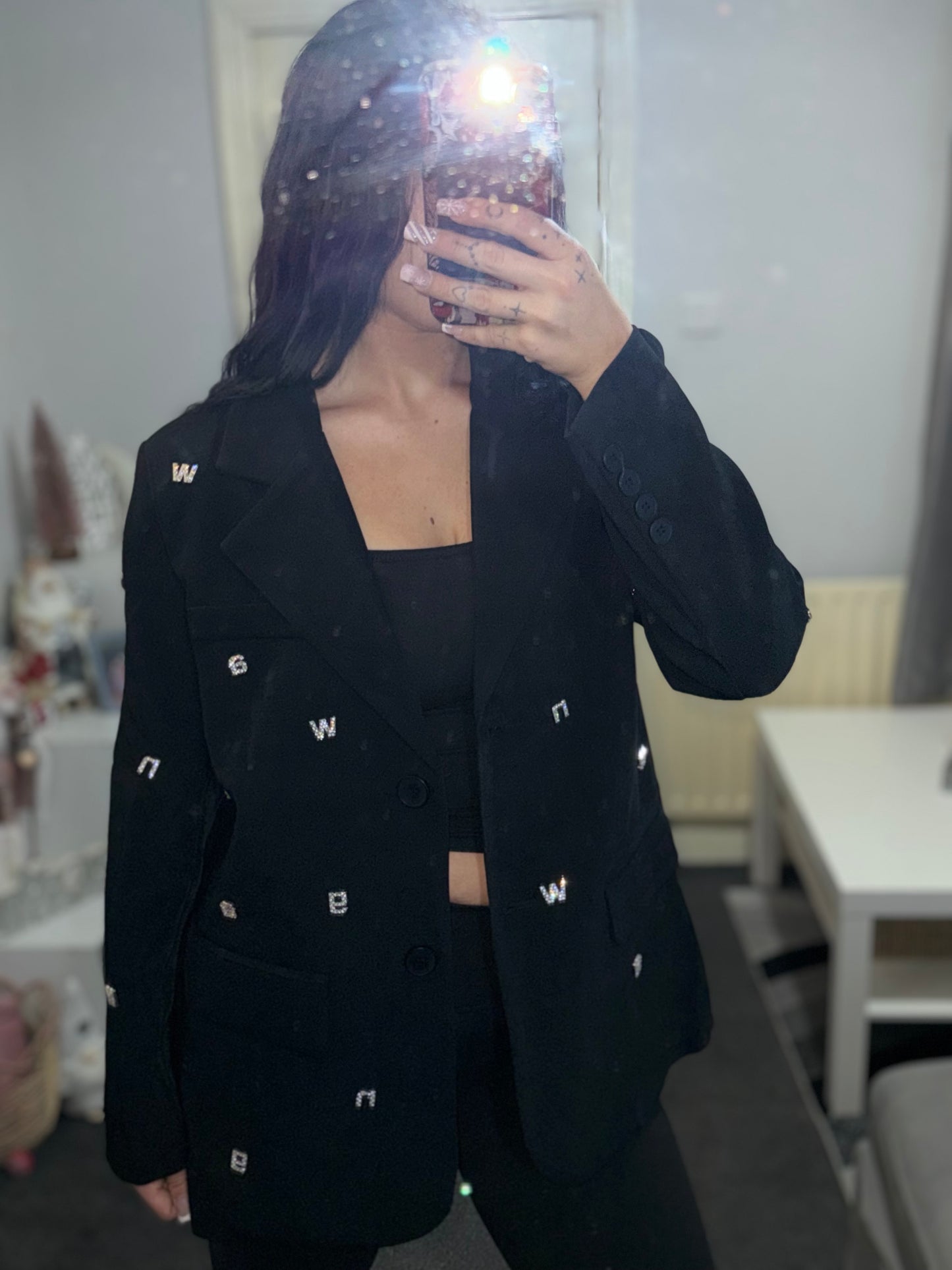 Diamante studded blazer ￼